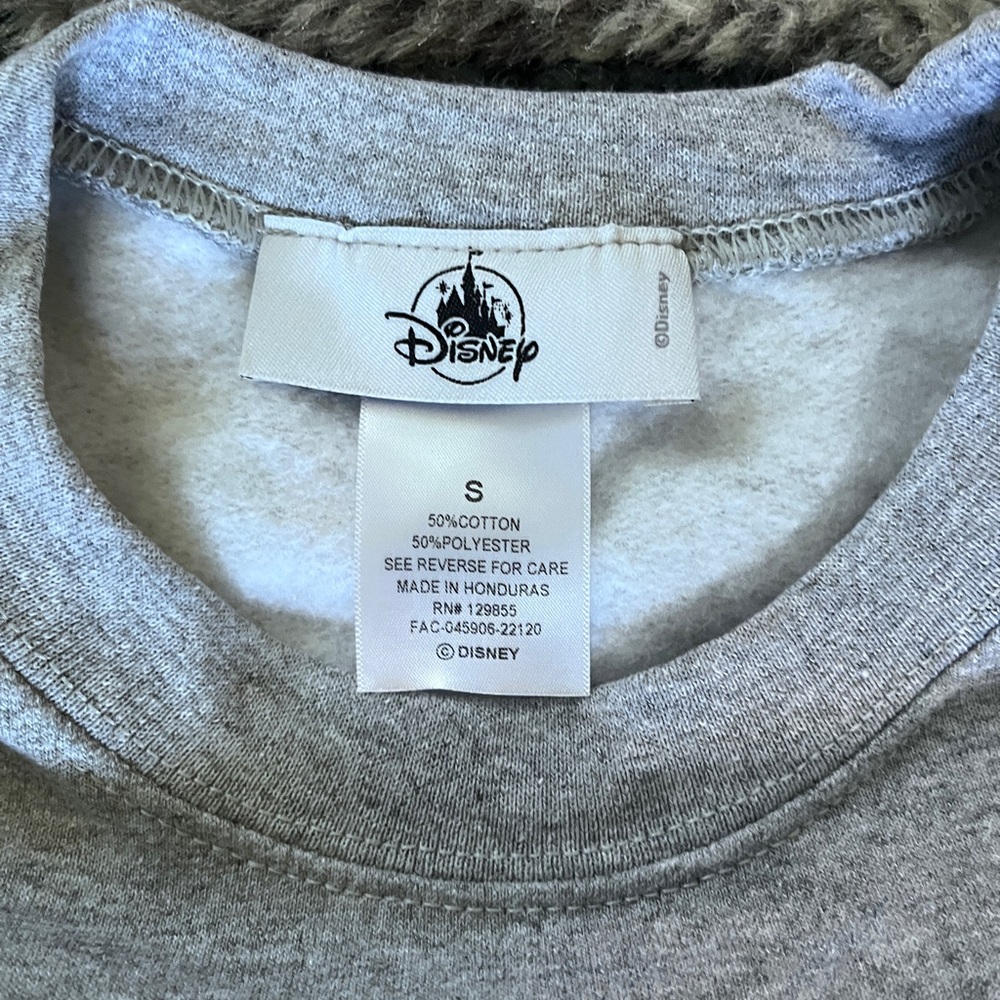 Disneyland Mickey Mouse Crewneck Sweatshirt Gray Size S Minimal Vintage Style - Picture 3 of 5